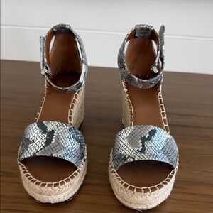 Franco Sarto Snakeskin Espadrille Wedges